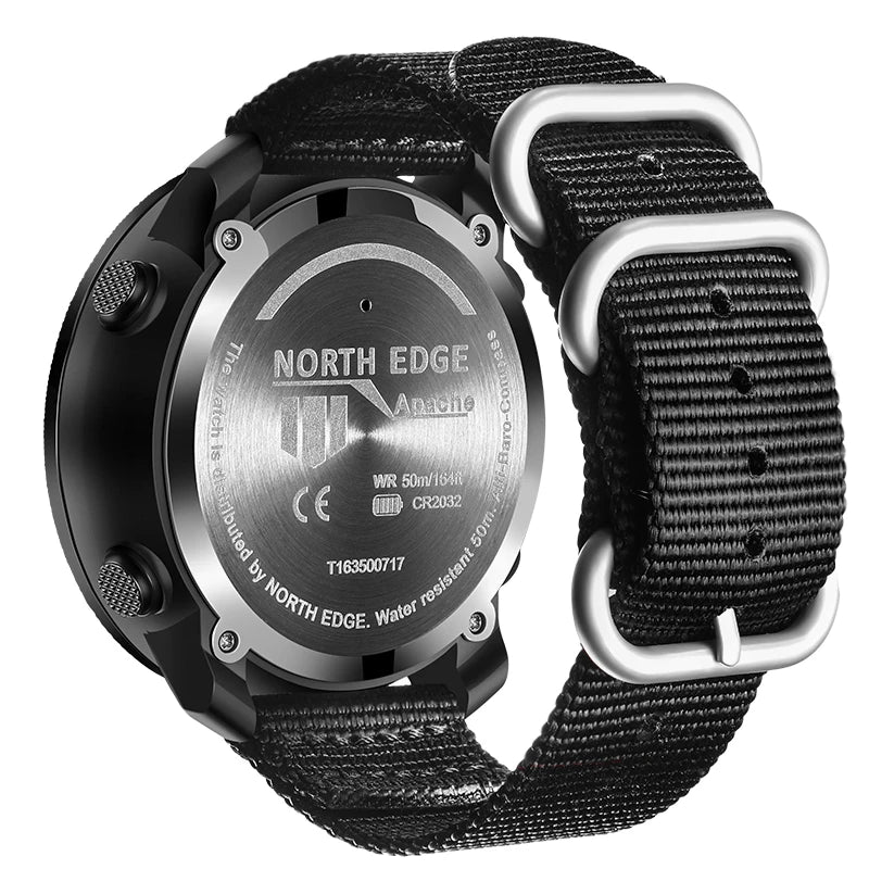 NORTH EDGE – montre numérique de sport pour hommes, heures de course, natation, armée militaire, altimètre, baromètre, boussole, étanche 50m