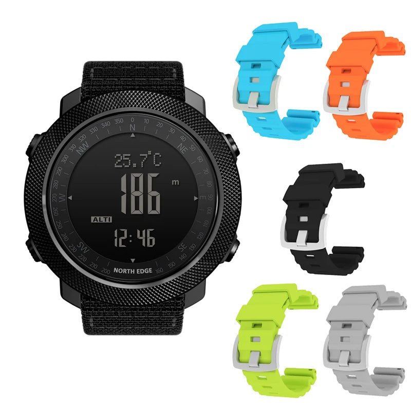 NORTH EDGE – montre numérique de sport pour hommes, heures de course, natation, armée militaire, altimètre, baromètre, boussole, étanche 50m