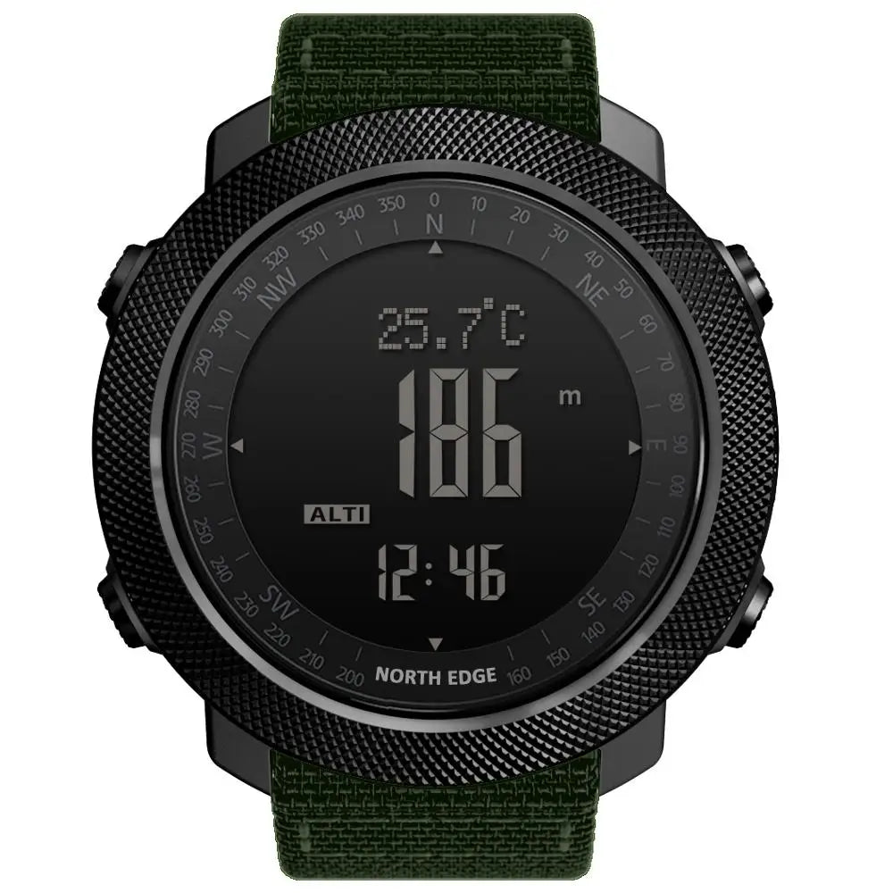NORTH EDGE – montre numérique de sport pour hommes, heures de course, natation, armée militaire, altimètre, baromètre, boussole, étanche 50m