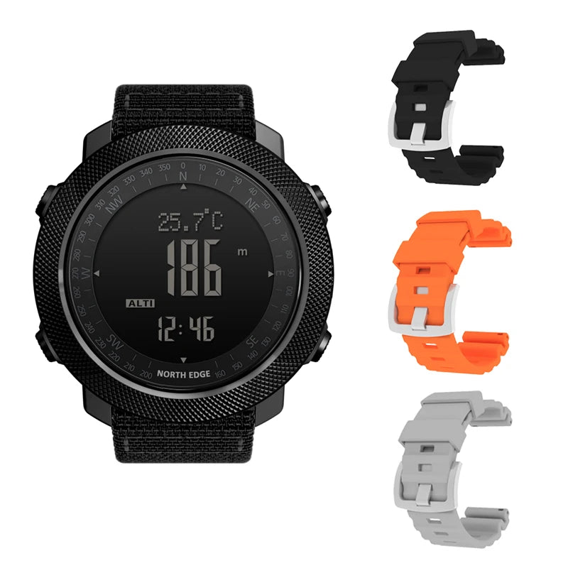 NORTH EDGE – montre numérique de sport pour hommes, heures de course, natation, armée militaire, altimètre, baromètre, boussole, étanche 50m
