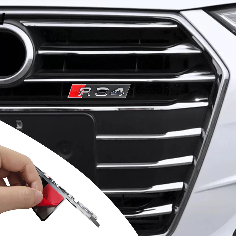 Décoration d'emblème de calandre avant de voiture ABS 3D, accessoires de Modification automobile pour Audi RS3 RS4 RS5 RS6 RS7 RS8 Badge Logo