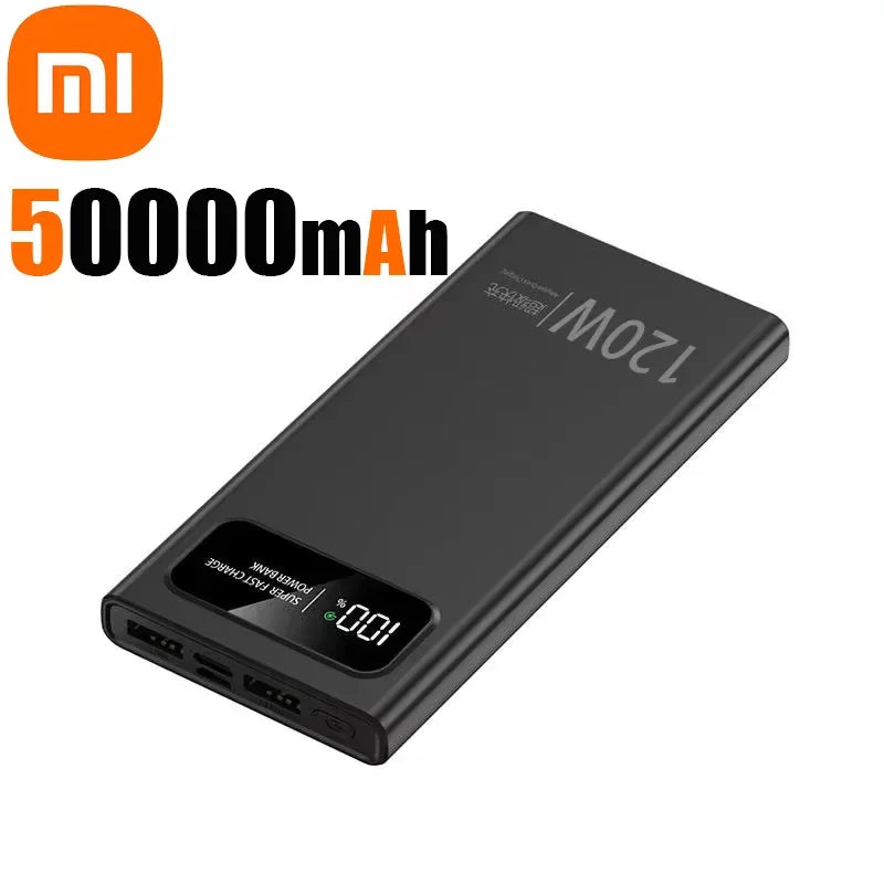 XiaomiMIJIA 200000mAh 120W PowerBank Fast Charging Portable Mobile Power Ultralarge Capacity Digital Display External Battery ﻿