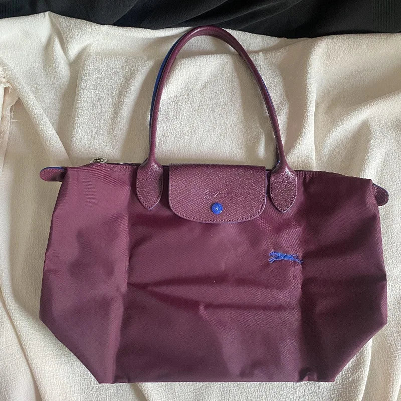 1 femmes pliable hobos nylon sac à main sacs classiques dame sac fourre-tout brodé sacs à bandoulière courts et longchamp poignées sacs