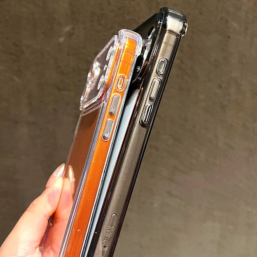 Luxury Transparent Silicone Phone Case For iPhone 17 16 Pro Max 15 14 13 12 11 Pro Max Air 16E X XS 7 8 Plus Shockproof Cover