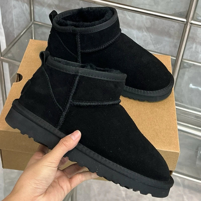 Nouveau 2025 femmes hiver Ultra Mini botte plate-forme de créateur bottes pour chaud en cuir cheville fourrure pantoufles bottes de luxe 35-44