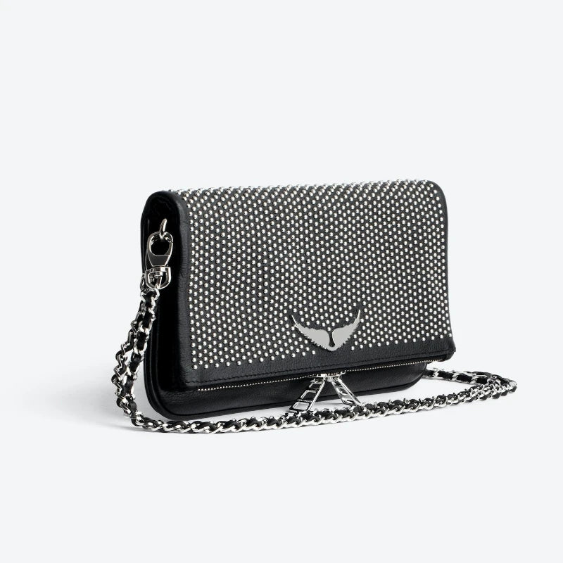 Haute qualité Zadig & Voltaire sac de luxe femmes ailes classique zv sacs Vintage noir Rocky clouté épaule bandoulière fête Sachet