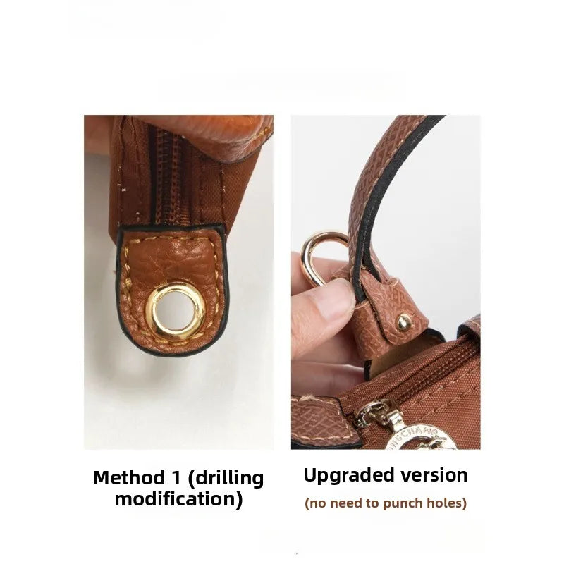 Y2k – sac fourre-tout en Nylon, Mini sac 2025, sangle d'épaule en forme de boulette, ceinture sans poinçon, accessoire de Conversion perforé