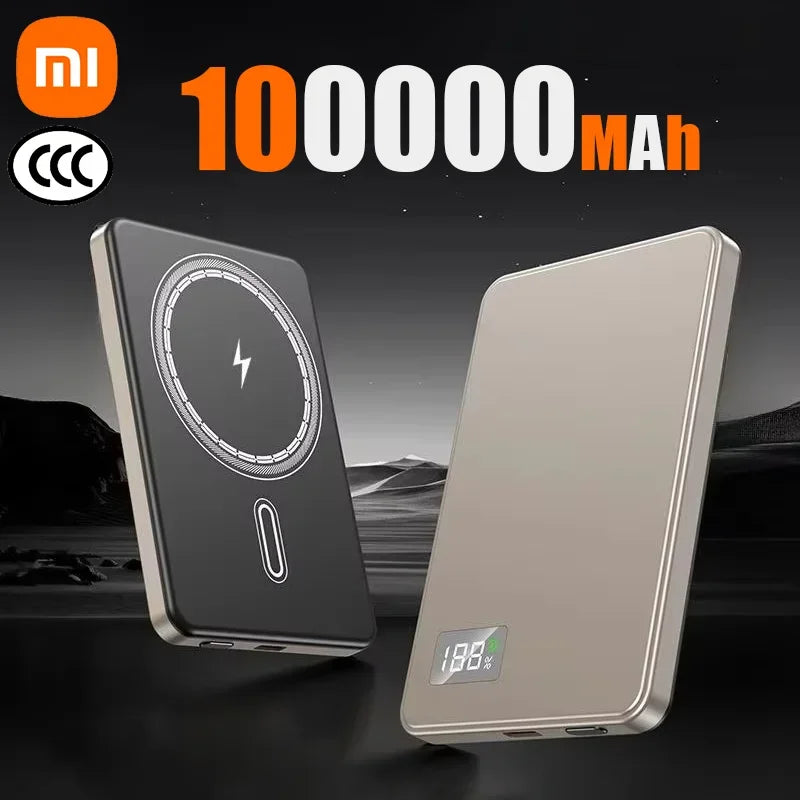 Xiaomi – batterie externe Mobile Ultra-mince certifié CCC, 50000mAh, MagSafe, charge rapide magnétique sans fil, affichage électronique Portable