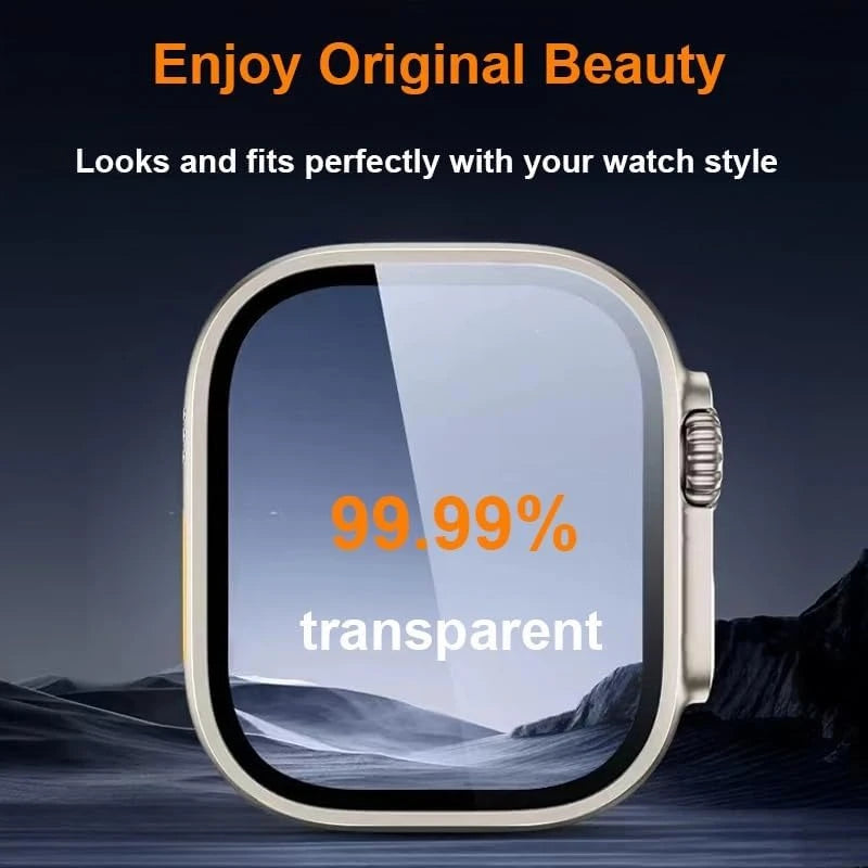 Aluminium Alloy Case+Tempered Glass for Apple Watch Ultra 2 49mm Anti-Scratch Screen Protector for iWatch Ultra 49mm Cover Film
