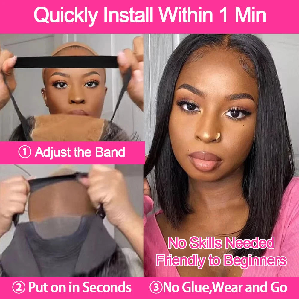 250% Bon Prix Perruque avec Bonne Qualité Perruque BOB Courte Perruque Raw Hair Sans Colle Perruque 13x6 13x4 Transparent Lace Perruque Naturelle Moins Cher Perruque Femme Perruque Livraison 3 Jours France Naturelle