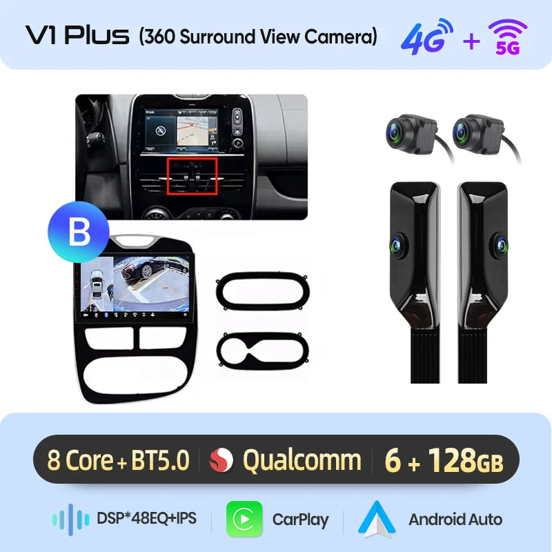 Junsun CarPlay Android Auto Car Radio for Renault Clio 4 2012-2017 GPS Intelligent Systems Stereo Multimedia Autoradio