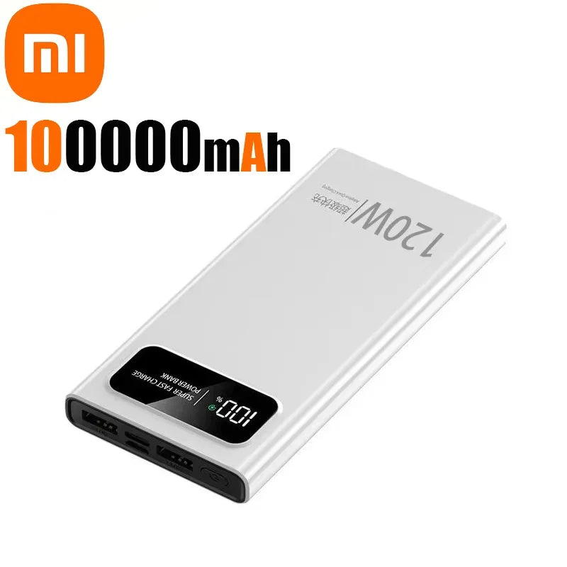 XiaomiMIJIA 200000mAh 120W PowerBank Fast Charging Portable Mobile Power Ultralarge Capacity Digital Display External Battery ﻿