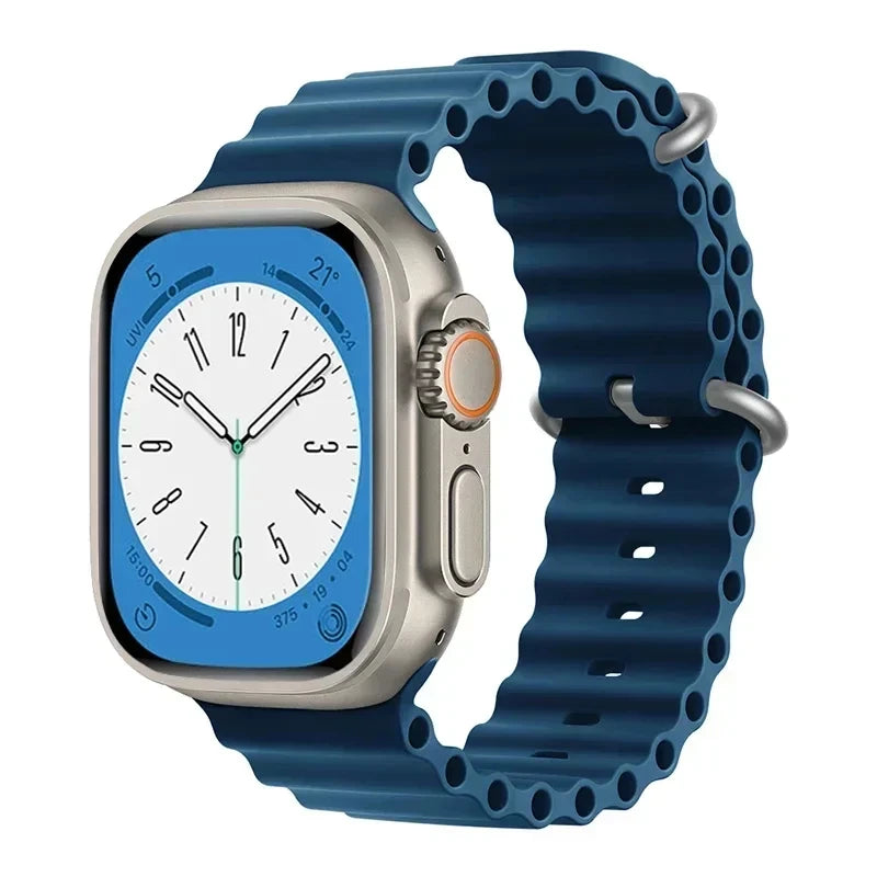 Ocean Silicone band for Apple Watch straps 46mm 45mm 40mm Ultra 2 49mm 44mm 41mm 38-42mm sport bracelet series 10 9 8 7 6 5 4 SE