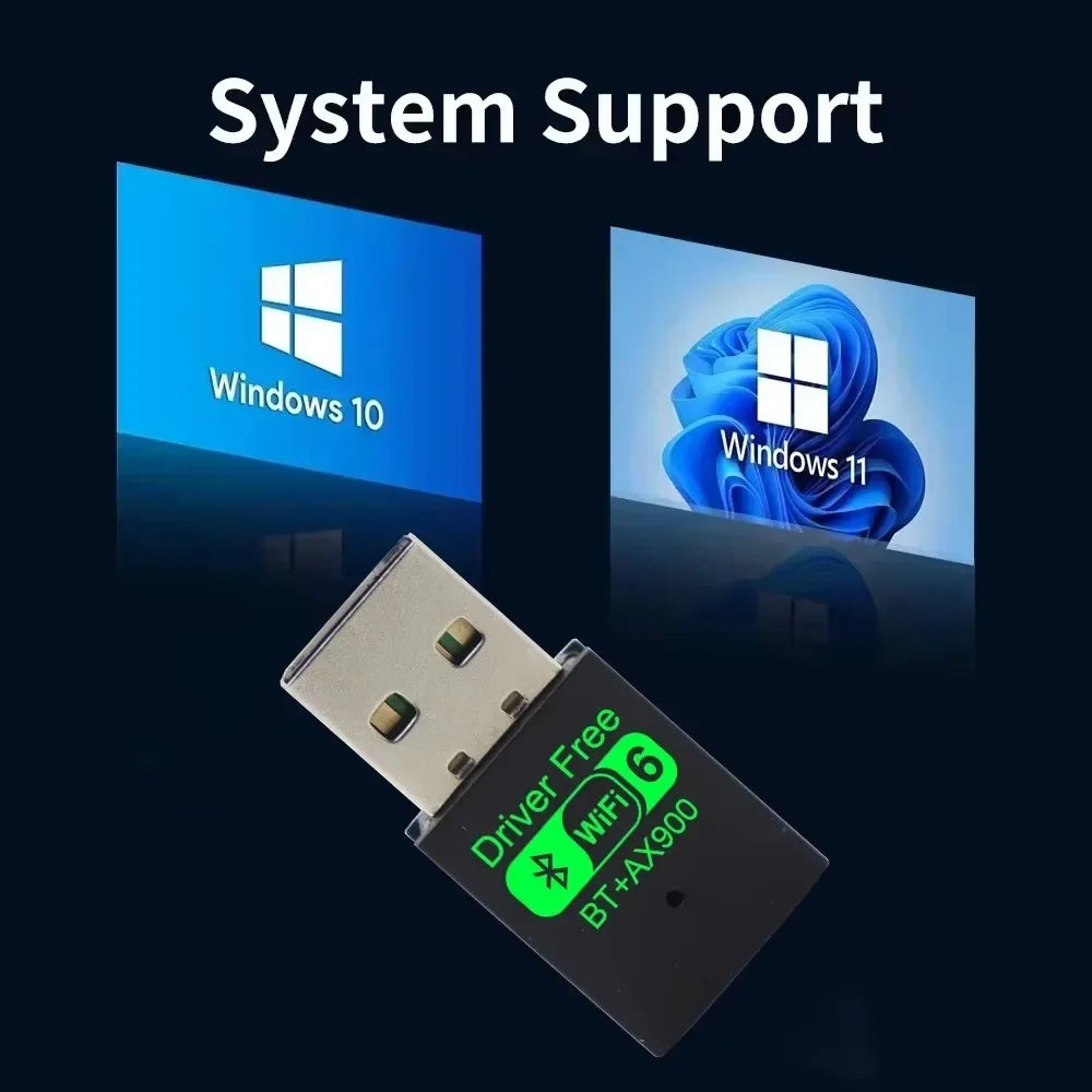 Wifi 6 Mini USB Dongle carte réseau BT 5.4 récepteur Dongle AX900 pour Win 10/11 PC double bande 2.4G/5Ghz
