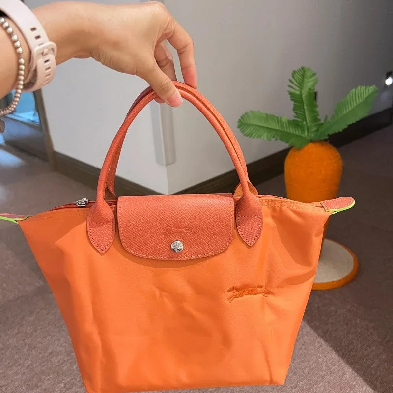 1 femmes pliable hobos nylon sac à main sacs classiques dame sac fourre-tout brodé sacs à bandoulière courts et longchamp poignées sacs