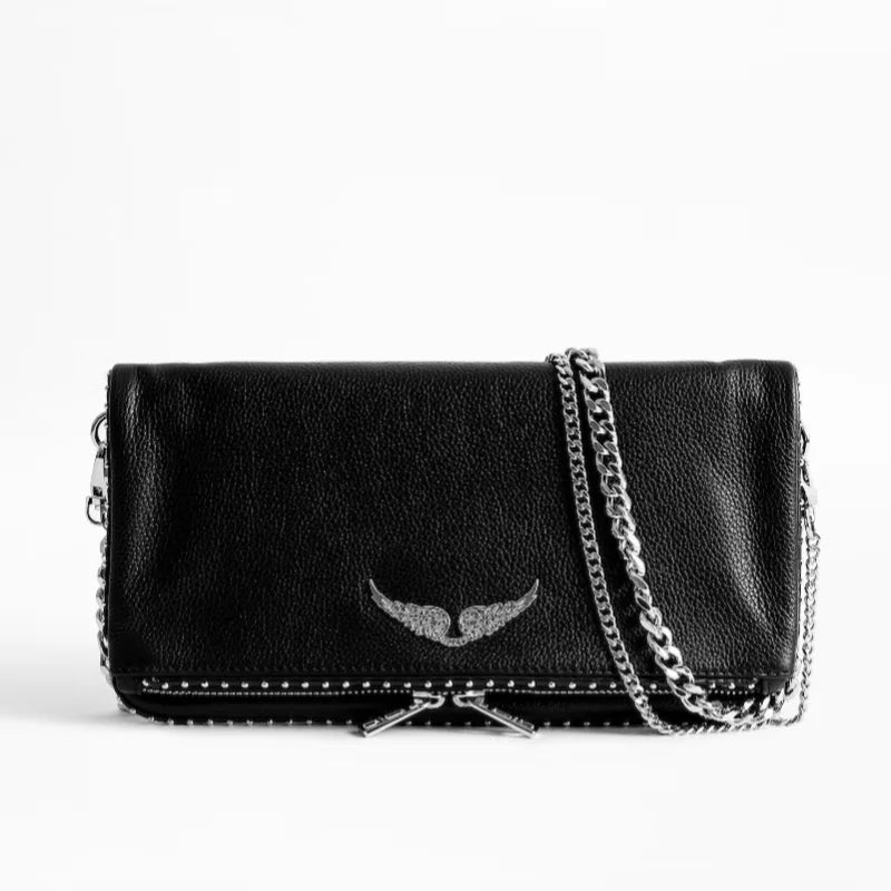 Haute qualité Zadig & Voltaire sac de luxe femmes ailes classique zv sacs Vintage noir Rocky clouté épaule bandoulière fête Sachet