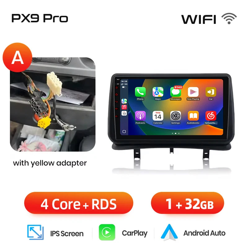 AWESAFE Carplay Voiture Autoradio Pour Renault Clio 3 2005-2014 2Din Android Auto Carplay Voiture Sans Fil Multimédia GPS Navigation Pour Clio 3 Accessories IPS RDS 4G 8-Core 8+256Go Systèmes Intelligents Auto stéréo 