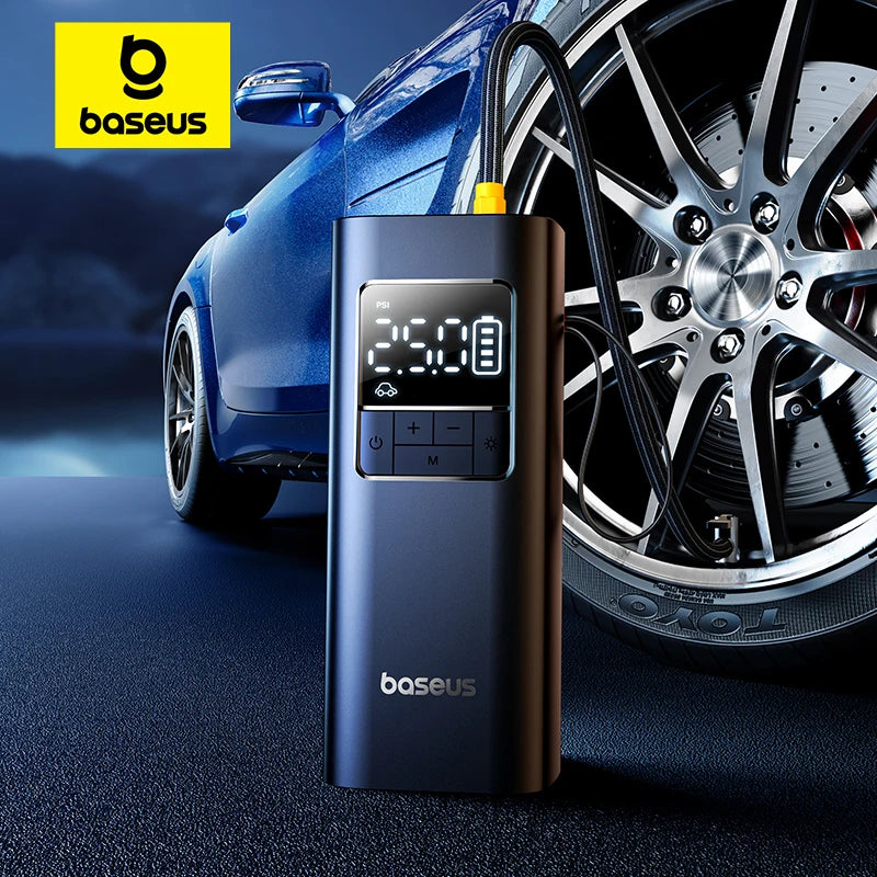 Baseus pompe à Air sans fil compresseur d'air Portable pompe à Air de voiture électrique numérique intelligente pour voiture moto pompe de gonflage de vélo