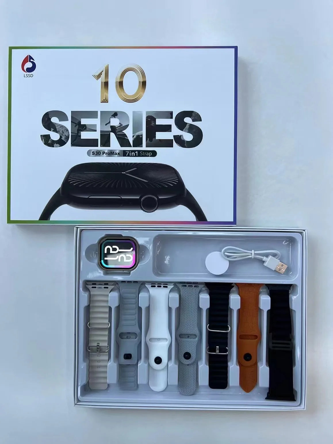 S30promax montre intelligente série 10 écran infinie Version 7 + 1 sangles plus récent sport SmartWatch Bluetooth appel téléphonique Bracelets intelligents