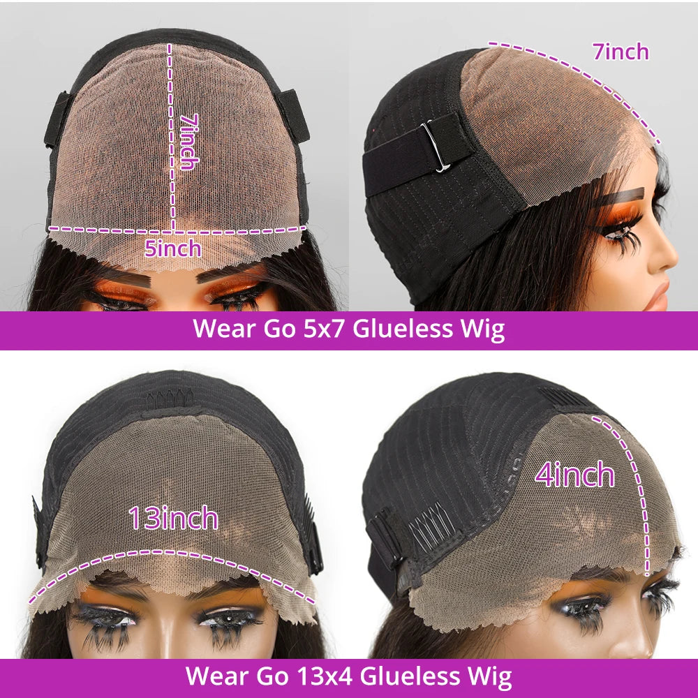 Perruques Bob de cheveux humains brésiliens sans colle HD perruque avant en dentelle sans colle os court perruque frontale en dentelle droite prête à porter 250 densité