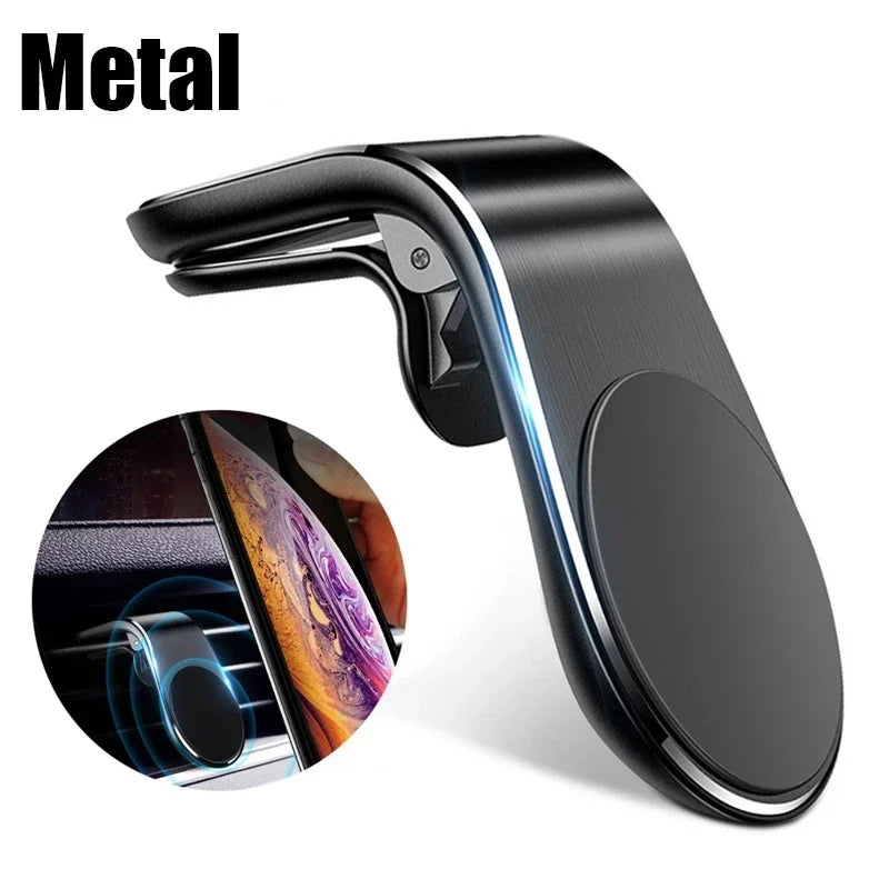Metal Magnetic Car Phone Holder Mini Vent Clip Super Magnetic Car Phone Holder Mobile Phone Mount for IPhone 12 13Samsung Huawei