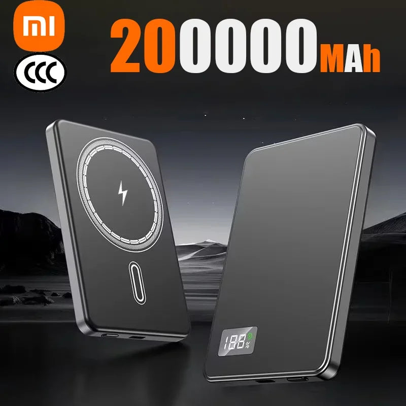 Xiaomi – batterie externe Mobile Ultra-mince certifié CCC, 50000mAh, MagSafe, charge rapide magnétique sans fil, affichage électronique Portable