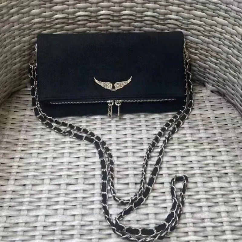 Haute qualité Zadig & Voltaire sac de luxe femmes ailes classique zv sacs Vintage noir Rocky clouté épaule bandoulière fête Sachet