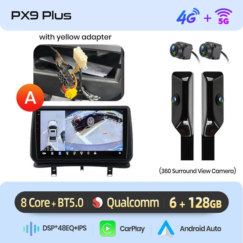 AWESAFE Carplay Voiture Autoradio Pour Renault Clio 3 2005-2014 2Din Android Auto Carplay Voiture Sans Fil Multimédia GPS Navigation Pour Clio 3 Accessories IPS RDS 4G 8-Core 8+256Go Systèmes Intelligents Auto stéréo 