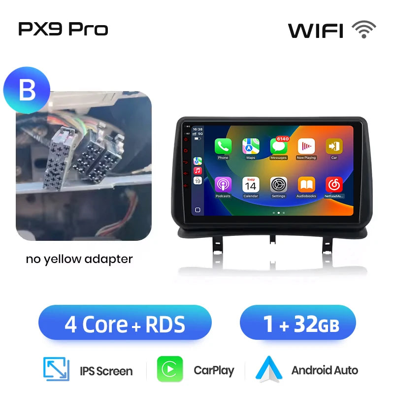 AWESAFE Carplay Voiture Autoradio Pour Renault Clio 3 2005-2014 2Din Android Auto Carplay Voiture Sans Fil Multimédia GPS Navigation Pour Clio 3 Accessories IPS RDS 4G 8-Core 8+256Go Systèmes Intelligents Auto stéréo 