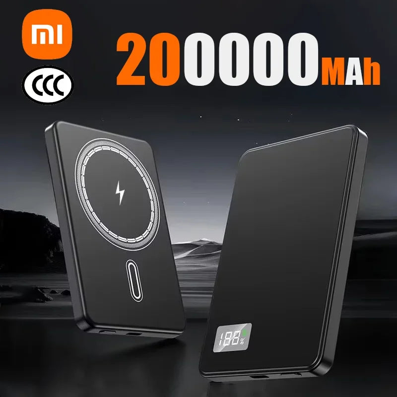 Xiaomi – batterie externe Mobile Ultra-mince certifié CCC, 50000mAh, MagSafe, charge rapide magnétique sans fil, affichage électronique Portable