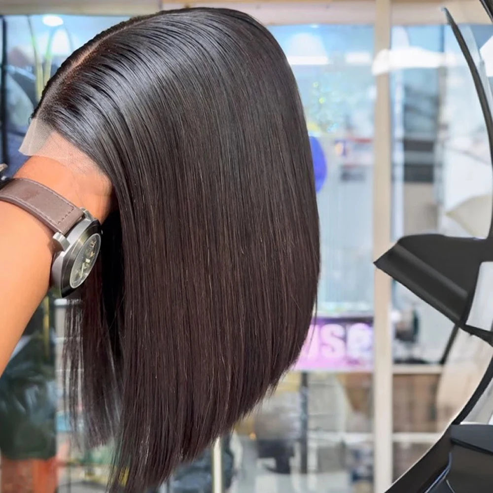 250% Bon Prix Perruque avec Bonne Qualité Perruque BOB Courte Perruque Raw Hair Sans Colle Perruque 13x6 13x4 Transparent Lace Perruque Naturelle Moins Cher Perruque Femme Perruque Livraison 3 Jours France Naturelle