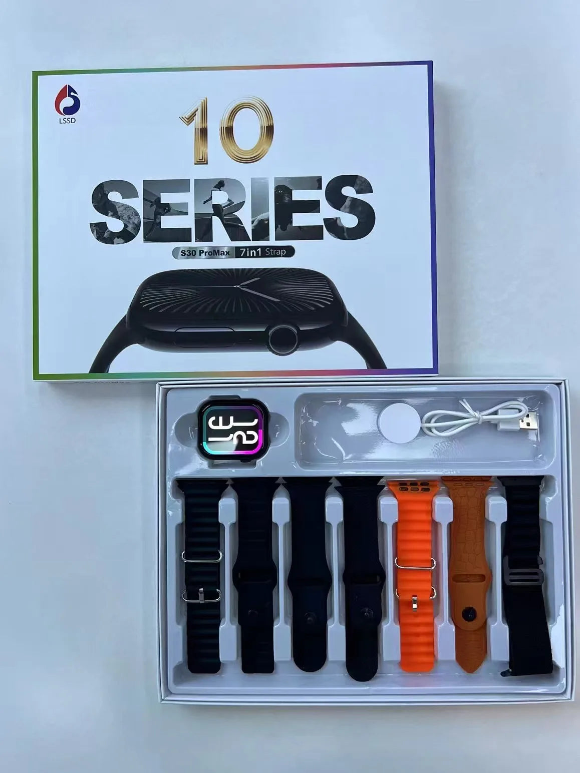 S30promax montre intelligente série 10 écran infinie Version 7 + 1 sangles plus récent sport SmartWatch Bluetooth appel téléphonique Bracelets intelligents