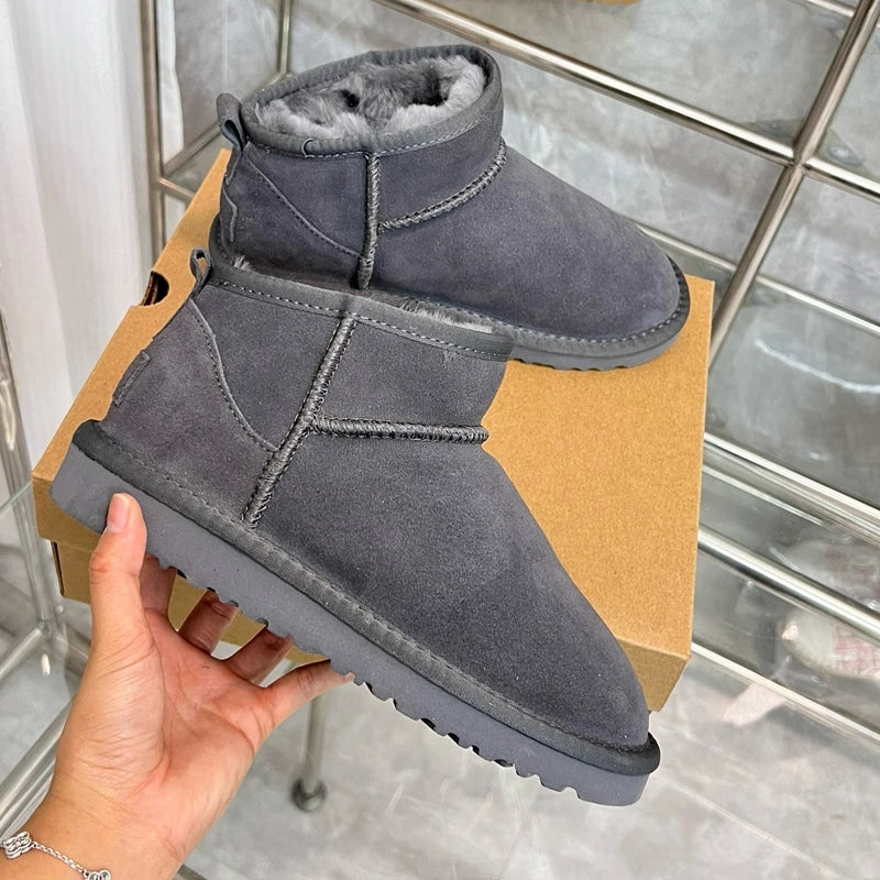 Nouveau 2025 femmes hiver Ultra Mini botte plate-forme de créateur bottes pour chaud en cuir cheville fourrure pantoufles bottes de luxe 35-44