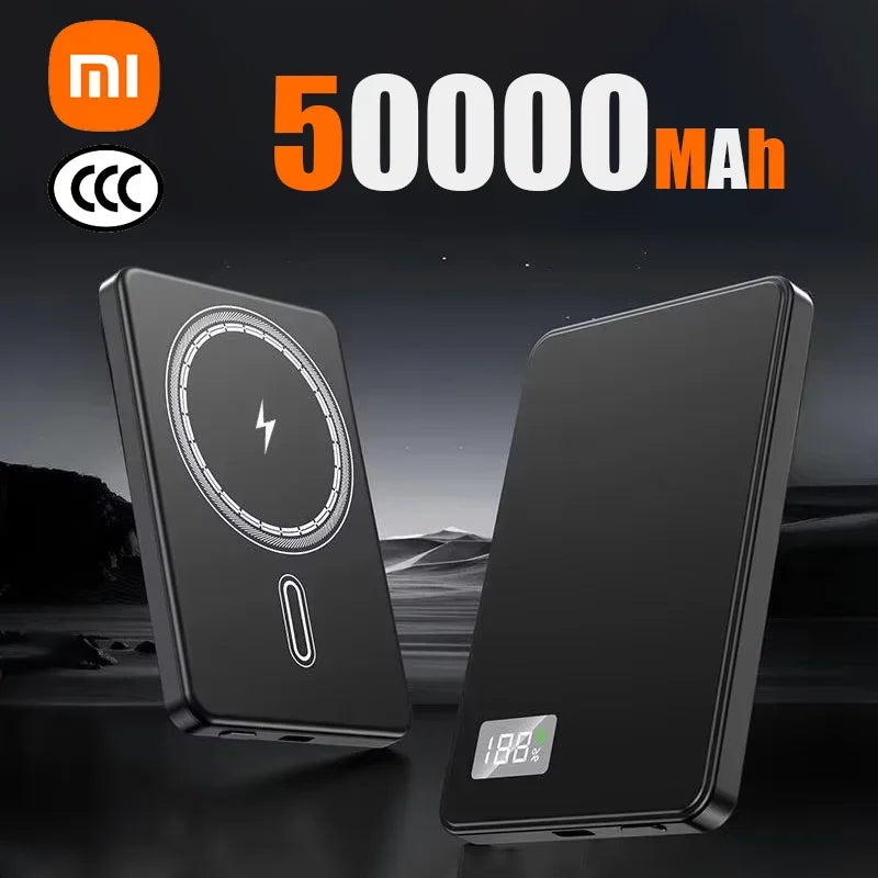 Xiaomi – batterie externe Mobile Ultra-mince certifié CCC, 50000mAh, MagSafe, charge rapide magnétique sans fil, affichage électronique Portable