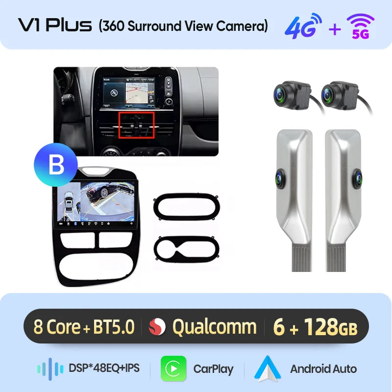 Junsun CarPlay Android Auto Car Radio for Renault Clio 4 2012-2017 GPS Intelligent Systems Stereo Multimedia Autoradio