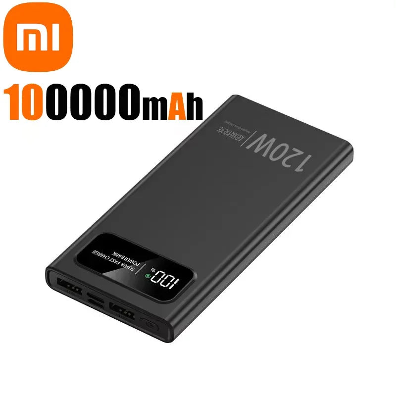 XiaomiMIJIA 200000mAh 120W PowerBank Fast Charging Portable Mobile Power Ultralarge Capacity Digital Display External Battery ﻿