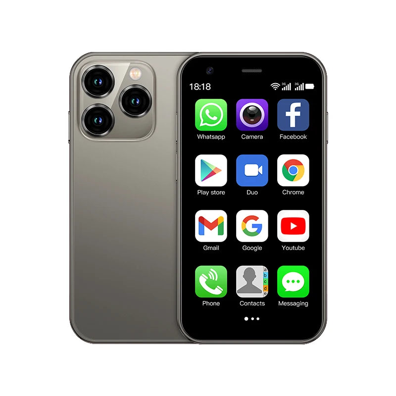 SERVO -Mini Smartphone 15SE, 3G WCDMA, Système Android, WiFi, Hotspot Play, PR3.0 ", Affichage, Petit Palmier, Matin, Touristes intelligents, EpiStandby