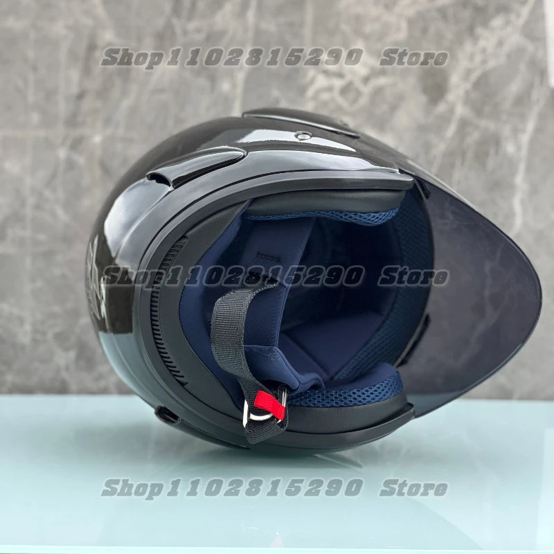 Ram4 noir brillant demi-casque hommes et femmes moto tout-terrain casque d'été descente course montagne croix Casco Capacete