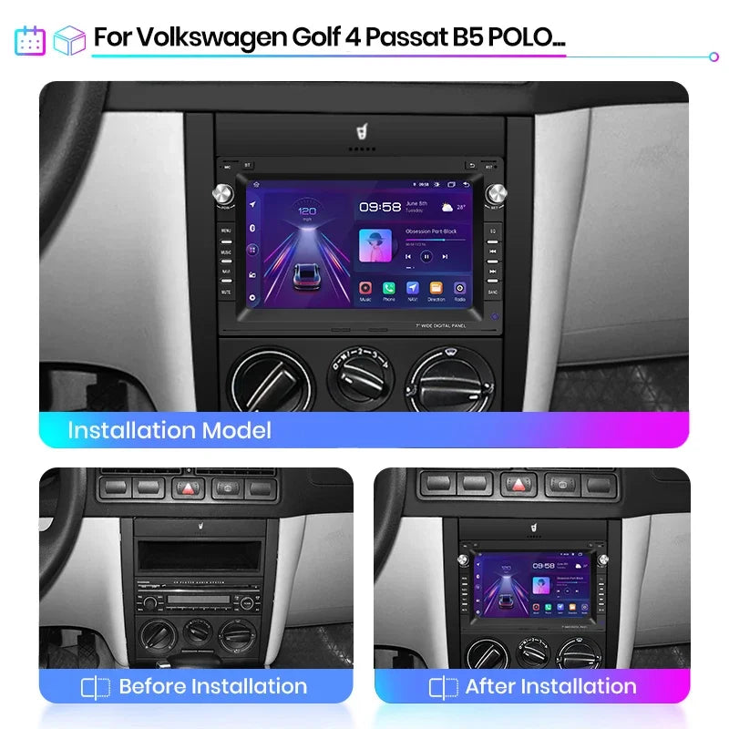 AWESAFE Carplay android Auto Radio pour VW Golf 4 Passat POLO Transport T5 Multivan siège Jetta voiture systèmes intelligents Autoradio