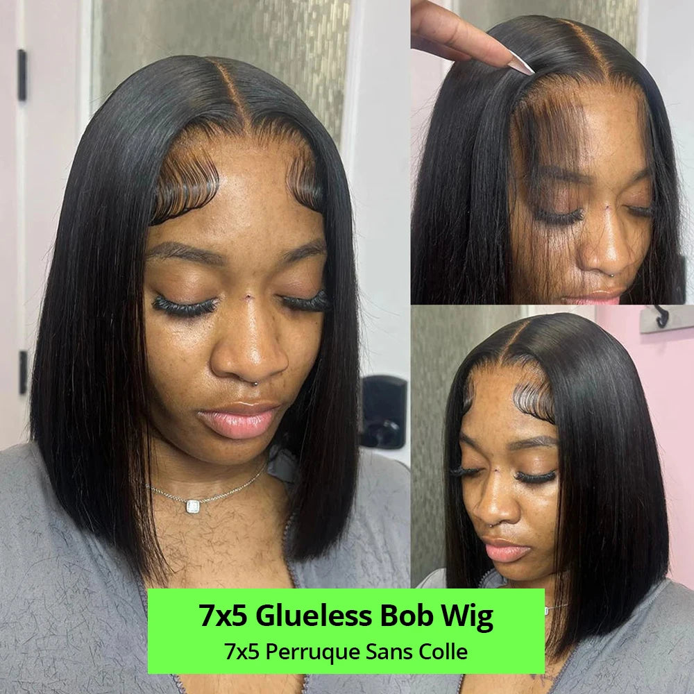 250% Bon Prix Perruque avec Bonne Qualité Perruque BOB Courte Perruque Raw Hair Sans Colle Perruque 13x6 13x4 Transparent Lace Perruque Naturelle Moins Cher Perruque Femme Perruque Livraison 3 Jours France Naturelle