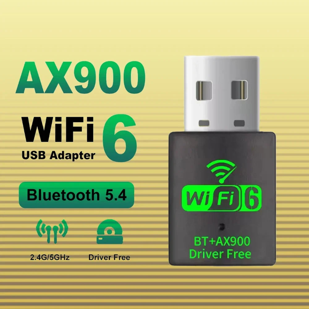 Wifi 6 Mini USB Dongle carte réseau BT 5.4 récepteur Dongle AX900 pour Win 10/11 PC double bande 2.4G/5Ghz