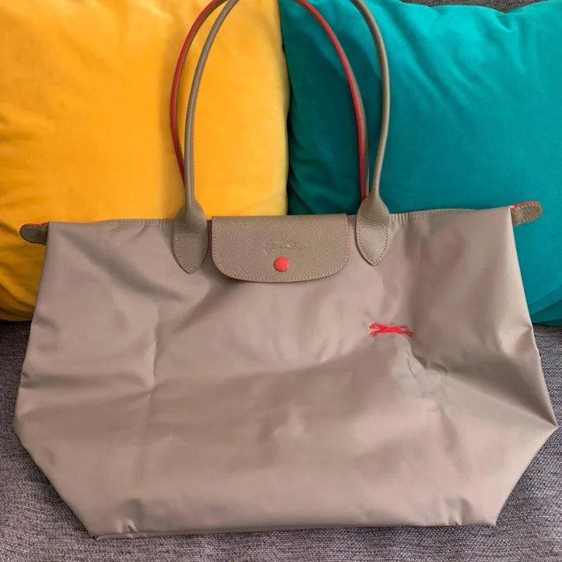 1 femmes pliable hobos nylon sac à main sacs classiques dame sac fourre-tout brodé sacs à bandoulière courts et longchamp poignées sacs