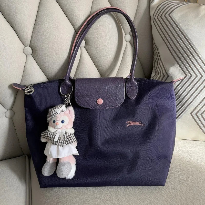 1 femmes pliable hobos nylon sac à main sacs classiques dame sac fourre-tout brodé sacs à bandoulière courts et longchamp poignées sacs