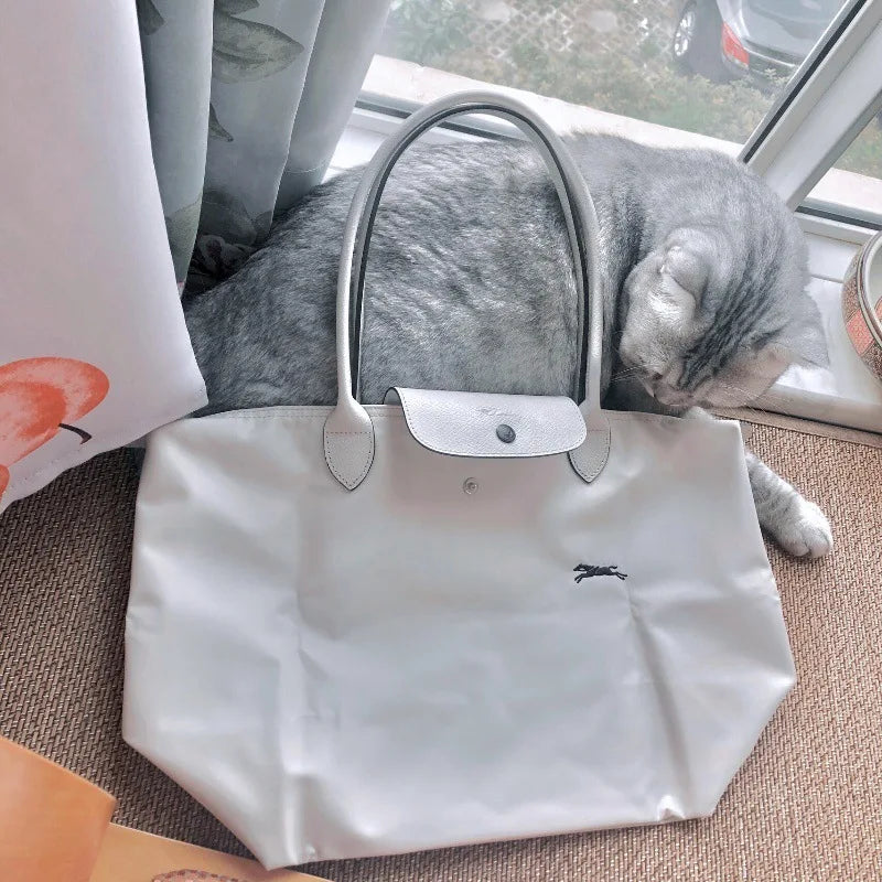 1 femmes pliable hobos nylon sac à main sacs classiques dame sac fourre-tout brodé sacs à bandoulière courts et longchamp poignées sacs