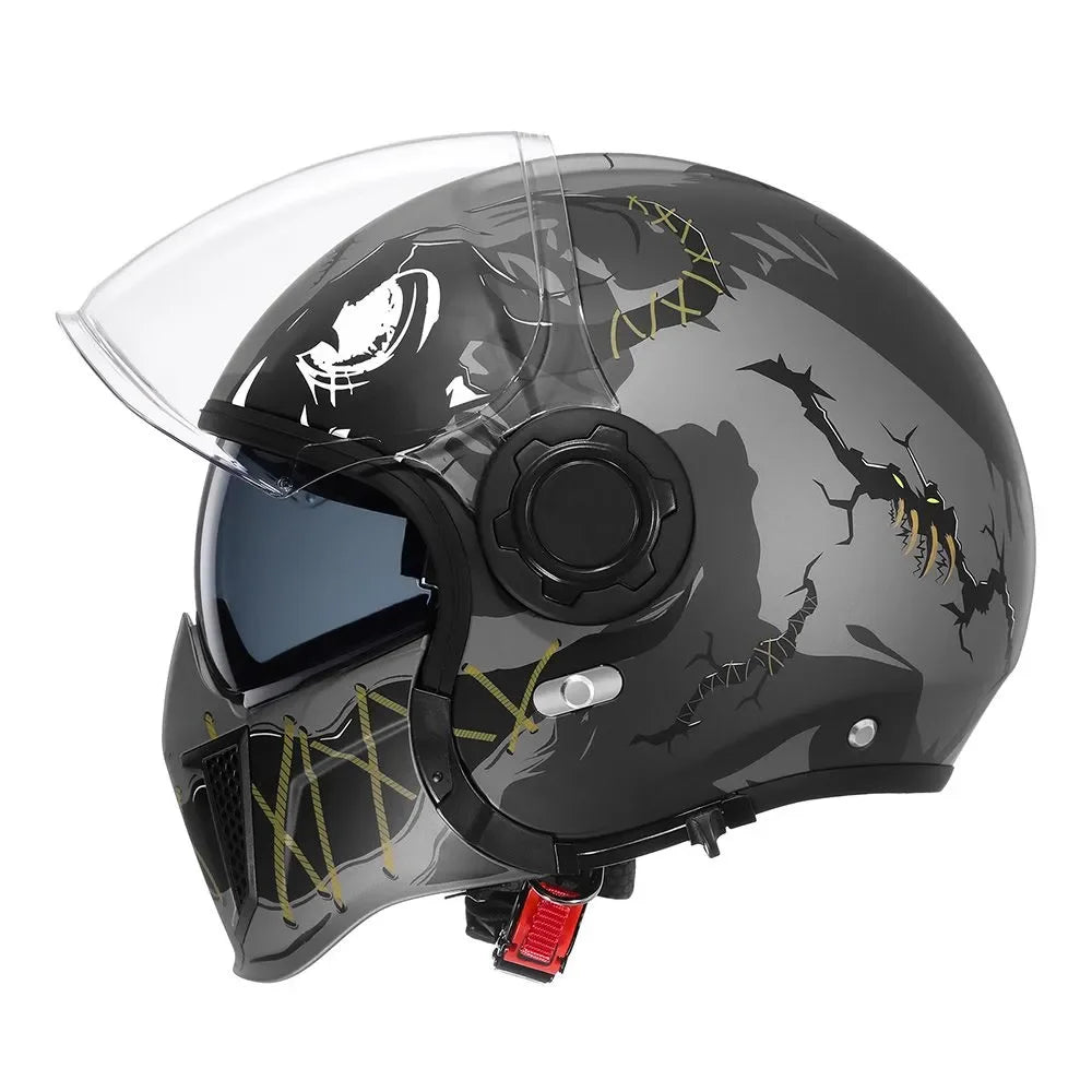 CYRIL-Casque de moto intégral pour hommes et femmes, casques ouverts, casque modulaire, visière pour touristes, approuvé ECE DOT, 3/4