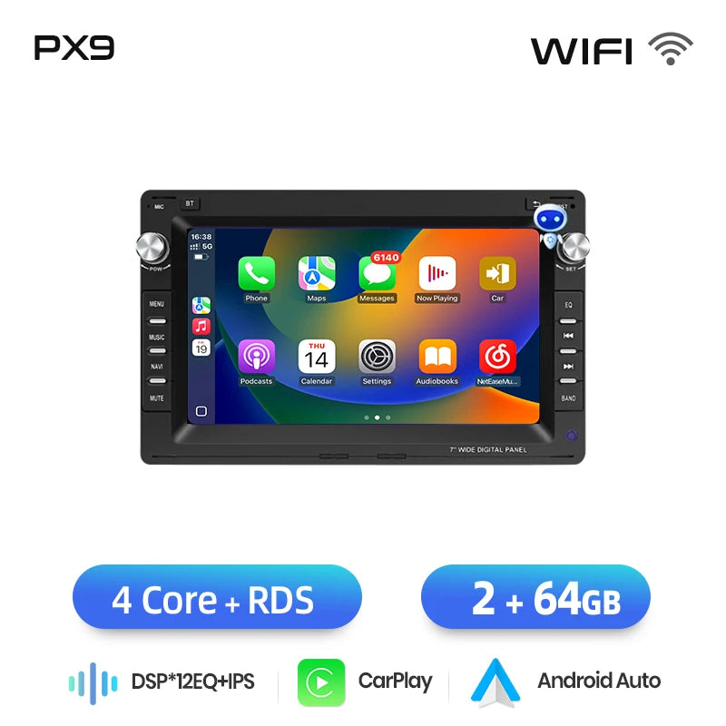 AWESAFE Carplay android Auto Radio pour VW Golf 4 Passat POLO Transport T5 Multivan siège Jetta voiture systèmes intelligents Autoradio