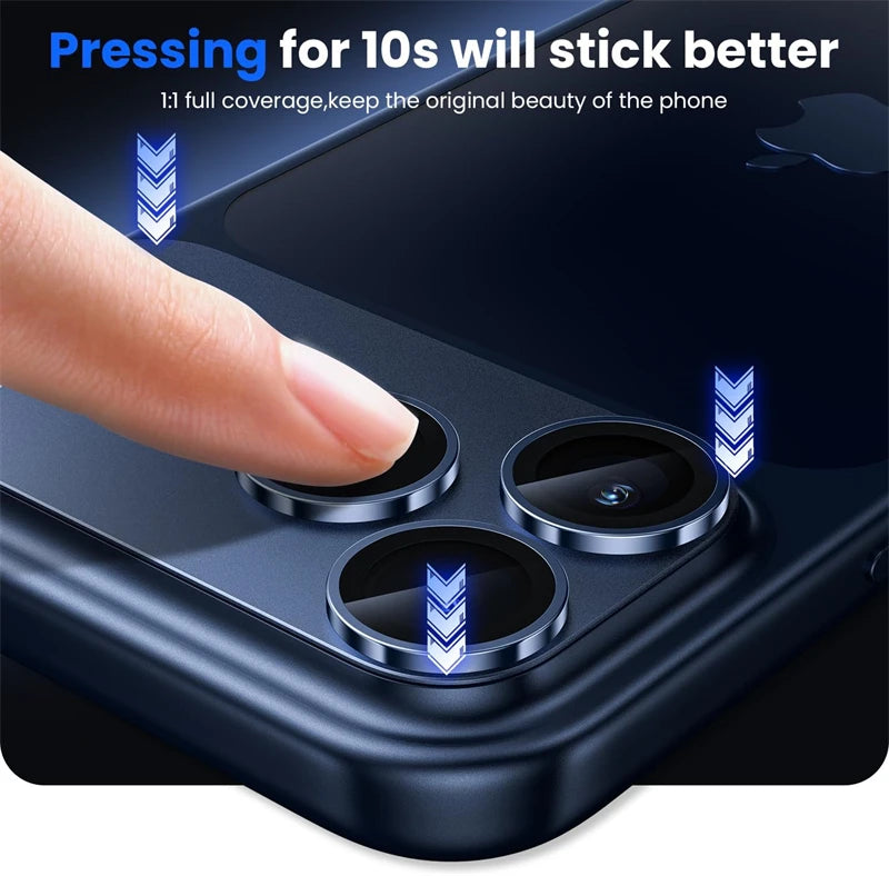 Protecteur d'objectif de caméra en verre métallique, pour IPhone 17 Air 16 15 14 13 Pro Max Plus 16Pro 17Pro 17Air i17, accessoires de couverture d'objectif