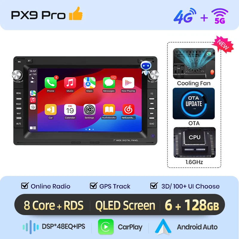 AWESAFE Carplay android Auto Radio pour VW Golf 4 Passat POLO Transport T5 Multivan siège Jetta voiture systèmes intelligents Autoradio