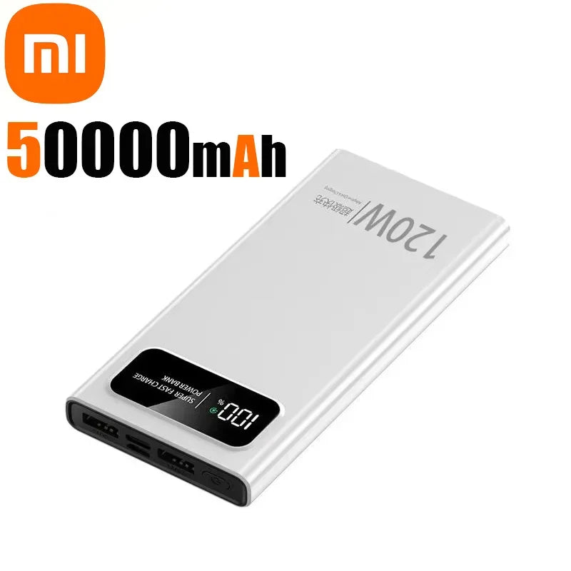 XiaomiMIJIA 200000mAh 120W PowerBank Fast Charging Portable Mobile Power Ultralarge Capacity Digital Display External Battery ﻿