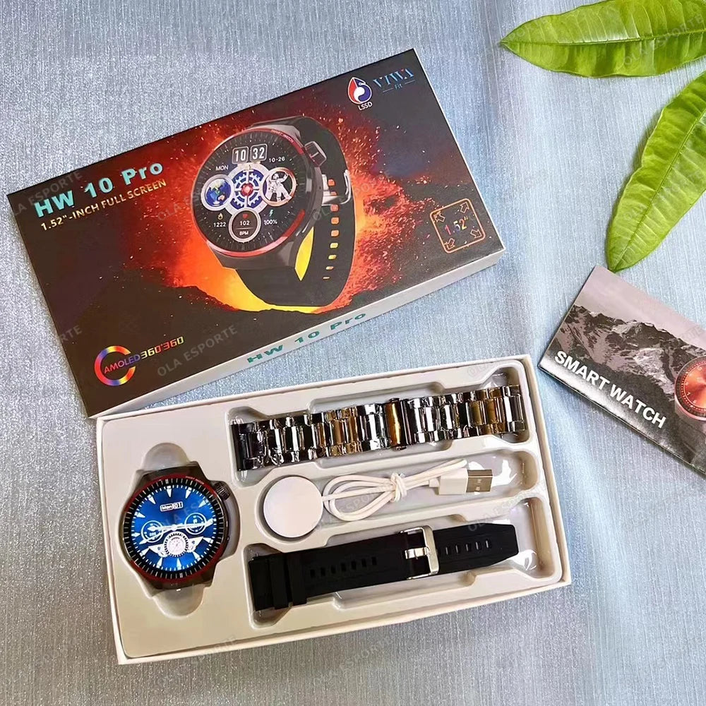 Montre connectée GPS Tracke Hw10pro pour hommes et femmes, avec appels Bluetooth, étanche, Charge sans fil, écran infinite, nouvelle collection 2025